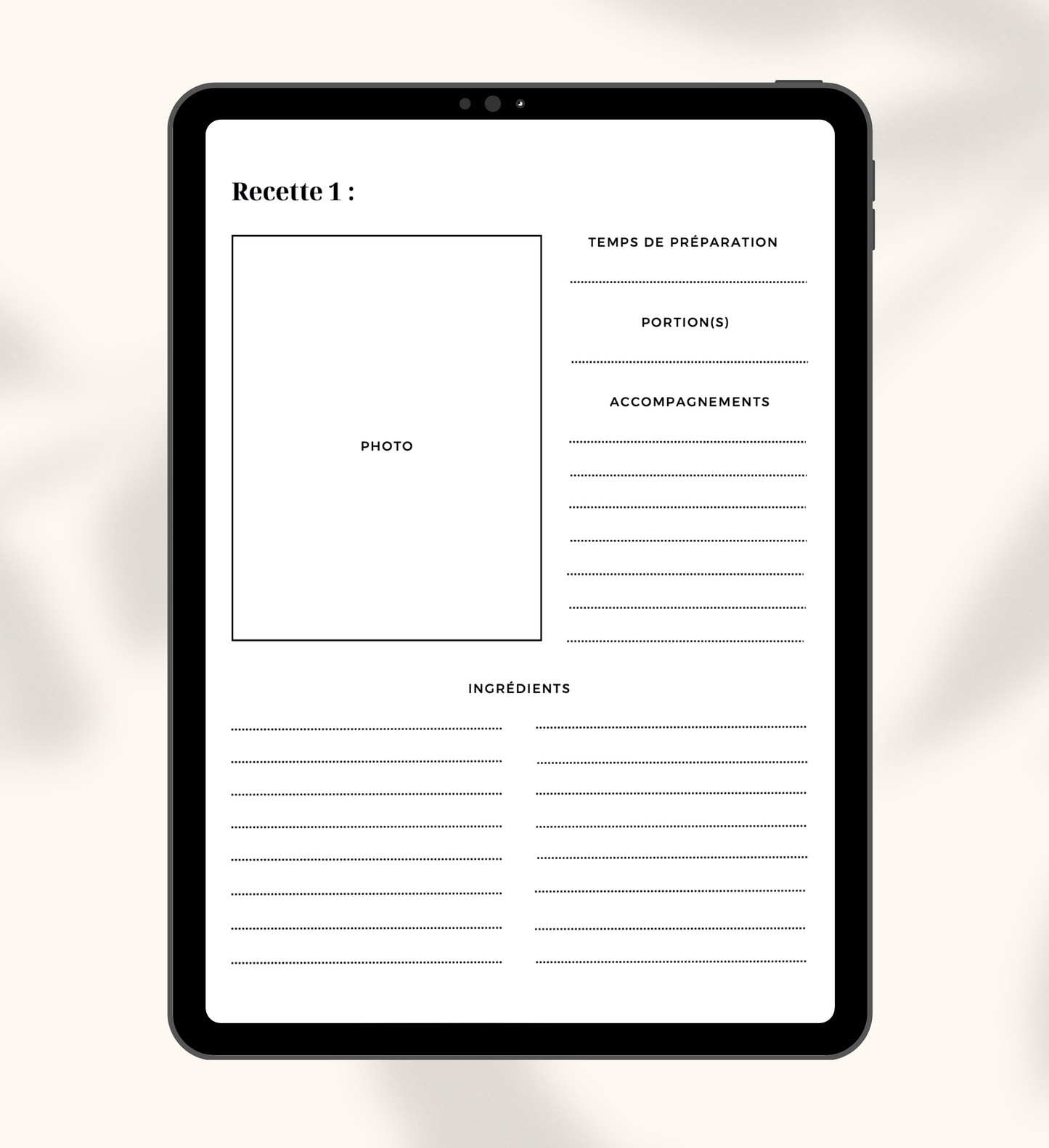 Mon Livre de Recettes - Édition numérique