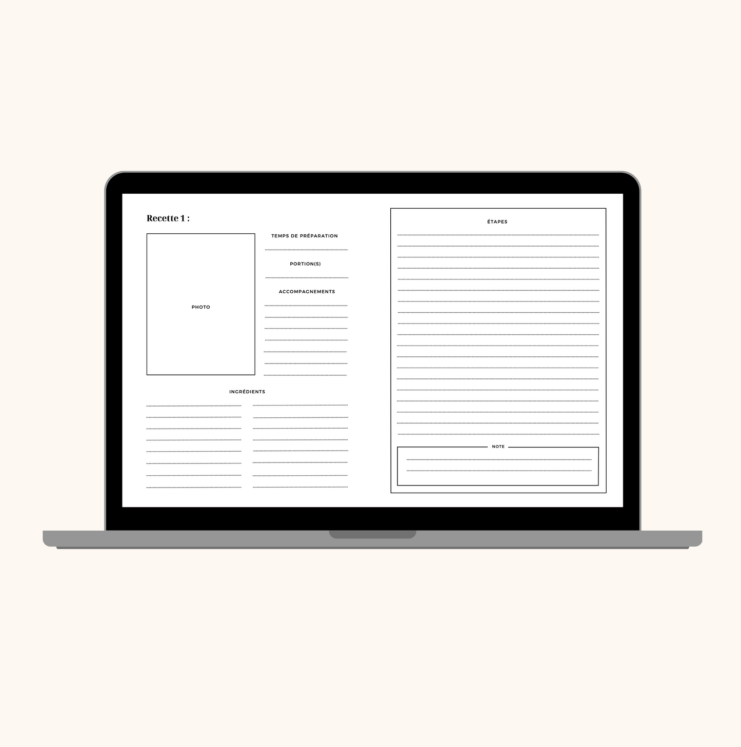 Mon Livre de Recettes - Édition numérique